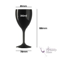Premium Virtually Unbreakable Polycarbonate Plastic Reusable Black wine glass 